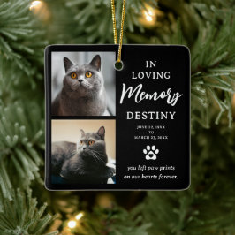 In Loving Memory 2 Foto Minnesgåva Katt Minnescere Julgransprydnad Keramik