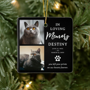 In Loving Memory 2 Foto Minnesgåva Katt Minnescere Julgransprydnad Keramik
