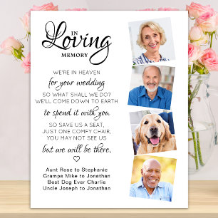In Loving Memory 4 Photo Heaven Bröllop Memorial Poster