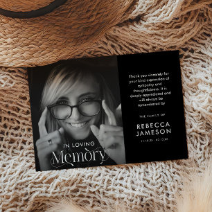 In Loving Memory B/W Foto Sympati Tack Kort