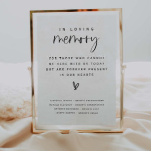 In Loving Memory Bröllop Family Memorial Sign E100 Poster