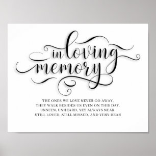 In Loving Memory Bröllop Memorial Sign Poster