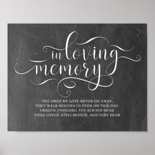 In Loving Memory Bröllop Memorial Sign Poster