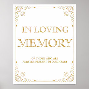 In Loving Memory Bröllop Sign   Gatsby Art Deco Poster