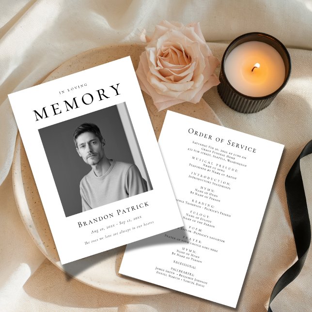 In Loving Memory Burial Funeral Service Photo Program (Skapare uppladdad)