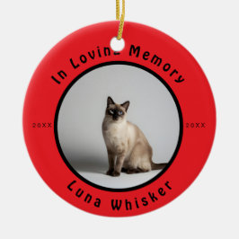 In Loving Memory Cat Photo Memorial Julgransprydnad Keramik