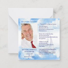 In Loving Memory Celbration of Life Tack Anteckningskort