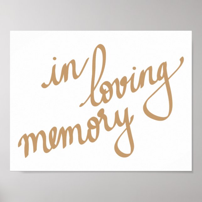 In Loving Memory Chic Calligraphy-skrift Poster (Framsidan)