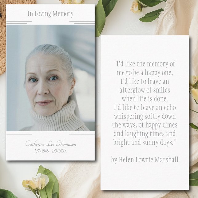In Loving Memory Classic Photo Modern Prayer Card Visitkort (In Loving Memory Classic Photo Modern Prayer Card
)