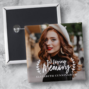 In Loving Memory Cursive Foliage Photo Memorial Knapp
