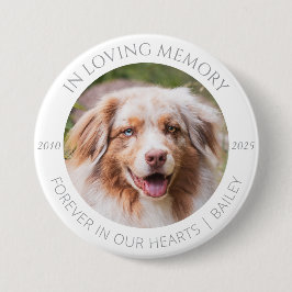 In Loving Memory Custom Pet Photo & Name Badge Knapp