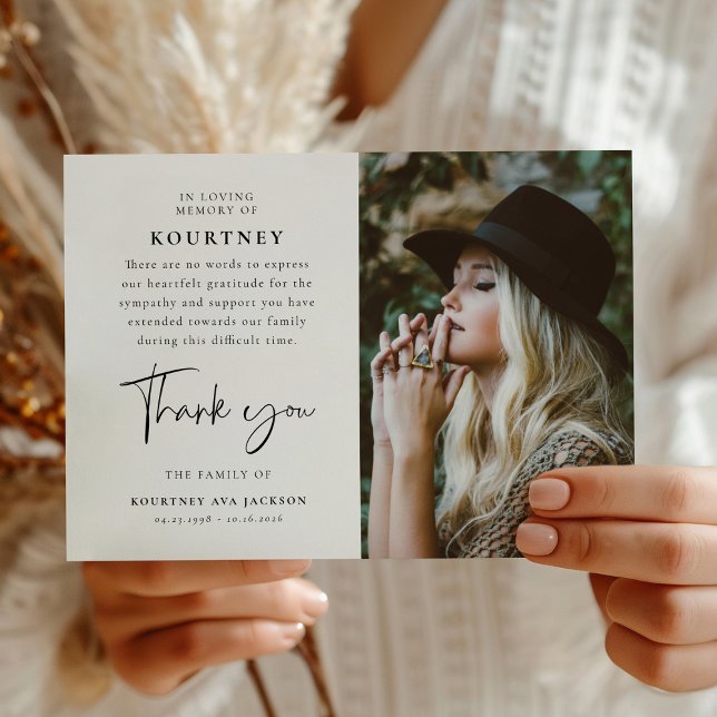 In Loving Memory Custom Photo & Message Sympathy  Tack Kort (Skapare uppladdad)