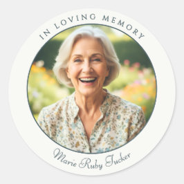 In Loving Memory Custom Photo Tribute Memorial Runt Klistermärke
