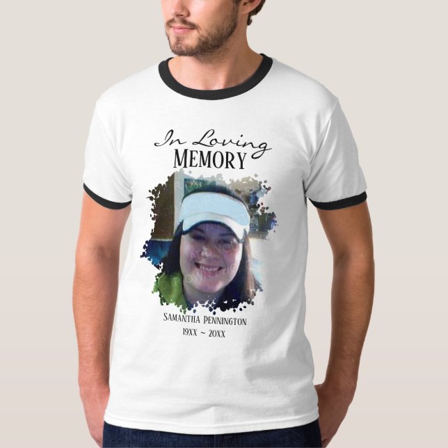 In Loving Memory Distress Photo White T-Shirt (Framsida)