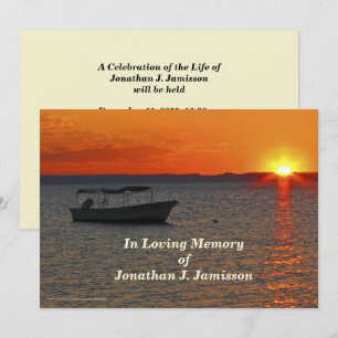 In Loving Memory Firande of Life Fishing Boat Inbjudningar