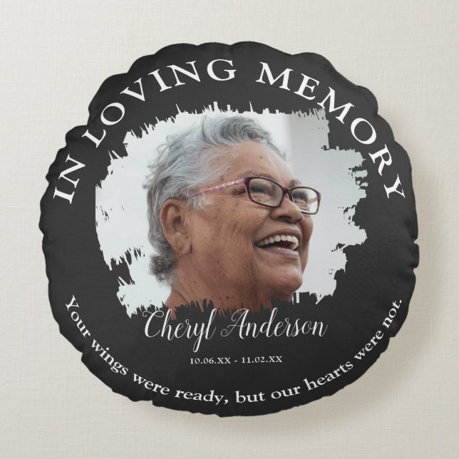 In Loving Memory | Foto minnesmärke  Rund Kudde (Framsidan)