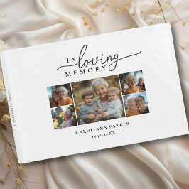 "In Loving Memory", fotokollage - begravningsminne Gästböcker