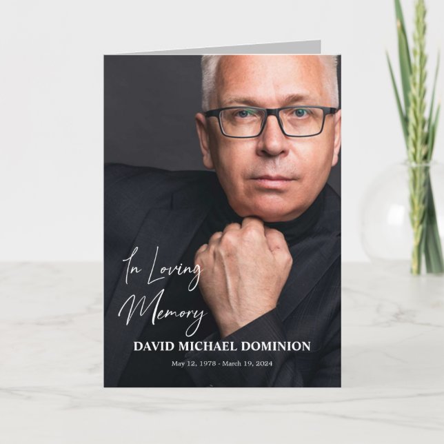 In Loving Memory Fullt Photo Memorial Program (Framsida)