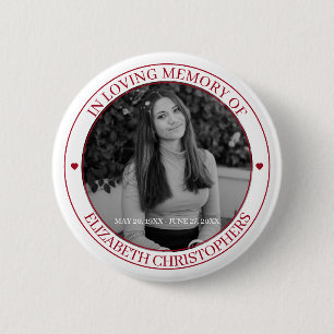 In Loving Memory Heart Anpassningsbar Photo Memori Knapp