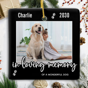 In Loving Memory Hund Photo Pet Loss Pet Memorial Julgransprydnad Keramik