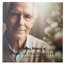 In Loving Memory Keepsake Photo Name Dates, Black Kakelplatta