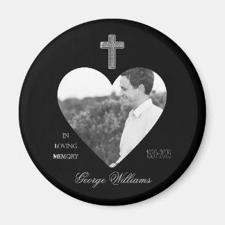 In Loving Memory Kor Heart Shape Photo Memorial Magnet