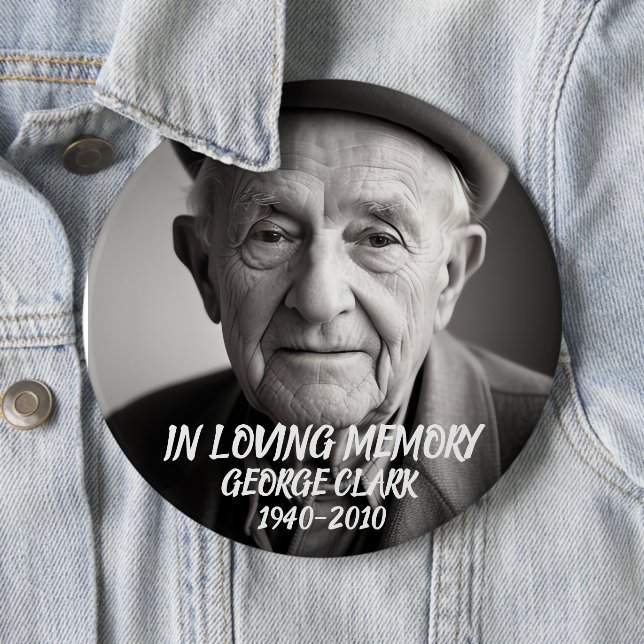 In loving memory memorial custom photo button knapp (In Situ)