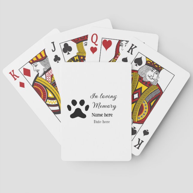 In loving memory memorial keepsake add pet name casinokort (Baksidan)