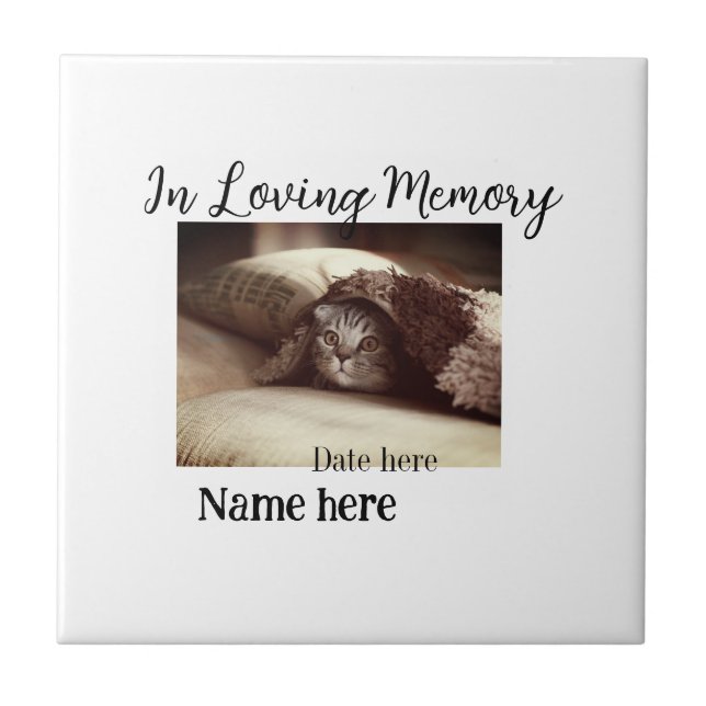 In loving memory memorial keepsake add pet name kakelplatta (Framsidan)