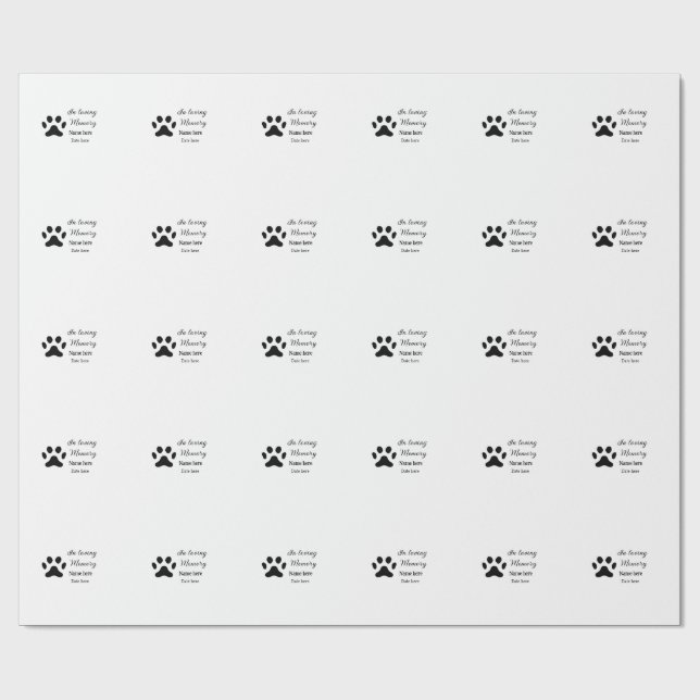 In loving memory memorial keepsake add pet name presentpapper (Platt)