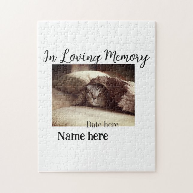 In loving memory memorial keepsake add pet name pussel (Vertikal)