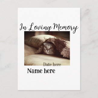 In loving memory memorial keepsake add pet name vykort