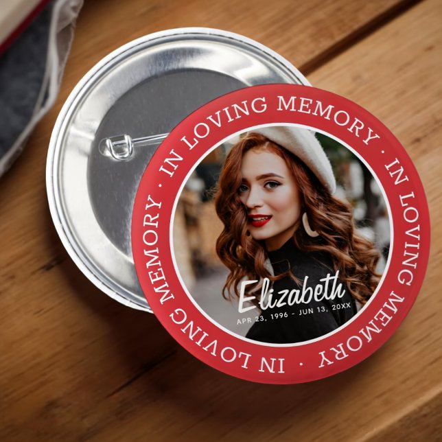In Loving Memory Memorial Modern Anpassningsbar Ph Knapp (Skapare uppladdad)