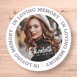 In Loving Memory Memorial Modern Custom Photo Runt Klistermärke