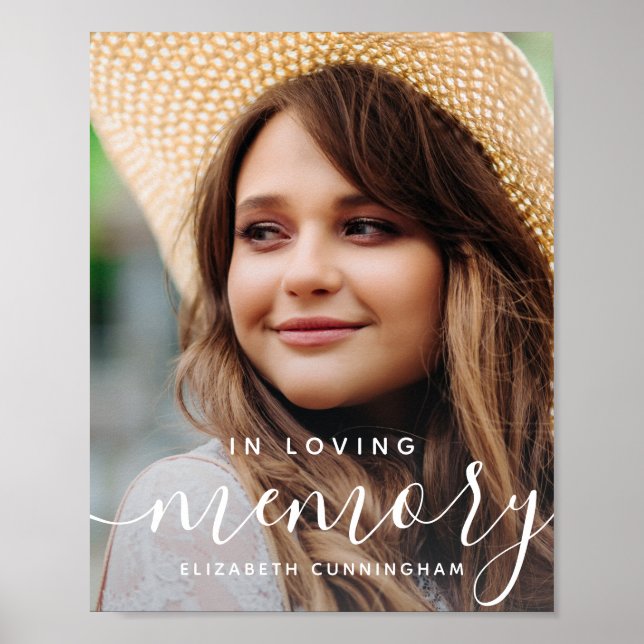 In Loving Memory Memorial Modern Elegant Photo Poster (Framsidan)
