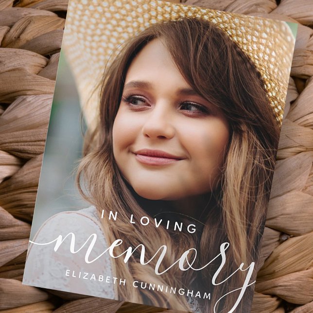 In Loving Memory Memorial Modern Elegant Photo Vykort (Skapare uppladdad)