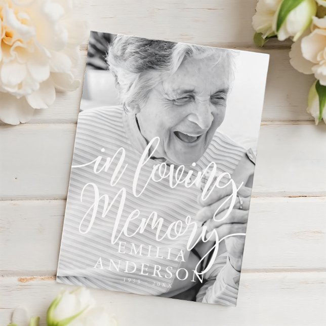 In Loving Memory Memorial Modern Simple Photo Card (Skapare uppladdad)