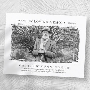 In Loving Memory Memorial Modern Simple Photo Vykort