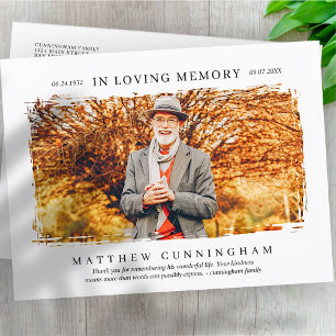 In Loving Memory Memorial Modern Simple Photo Vykort