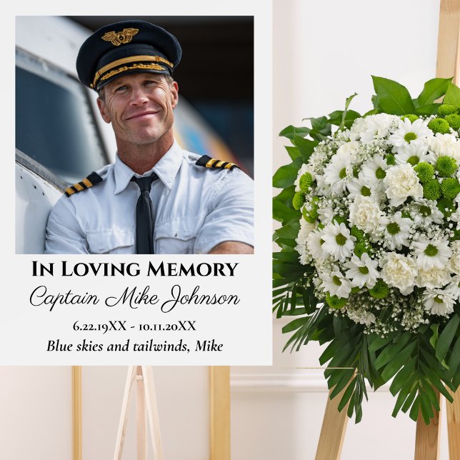 In Loving Memory Memorial Photo Funeral Aviation  Poster (Skapare uppladdad)