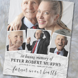 In Loving Memory Memorial Photo Marble Fleecefilt