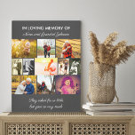 In Loving Memory Memorial Quote Grått Photo Collag Canvastryck<br><div class="desc">I Loving Memory Photo Collage på en inslagen arbetsyta, som du kan anpassa med foton av dina nära och kära. Ordalydelsen är fullt redigerbar och lyder för närvarande "i det kärleksfulla minnet av Nana och Grandad [efternamn]" överst och "de bad om så lite men gav så mycket" i grund. Fotomallen...</div>