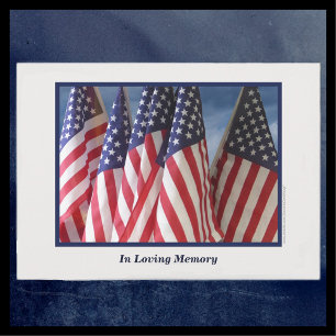 In Loving Memory, Memorial Service, American Flagg Inbjudningar