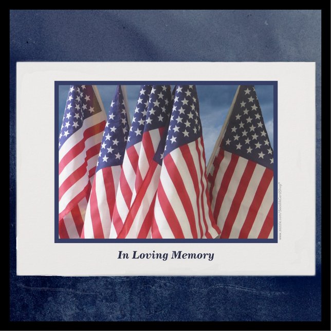 In Loving Memory, Memorial Service, American Flagg Inbjudningar (Skapare uppladdad)