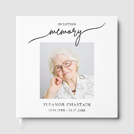 In Loving Memory Minimalist Photo Sympathy Gästböcker