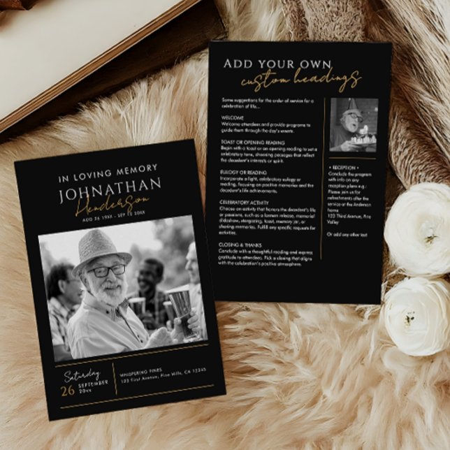 In Loving Memory Modern 2-Photo Elegant Memorial Program (Skapare uppladdad)