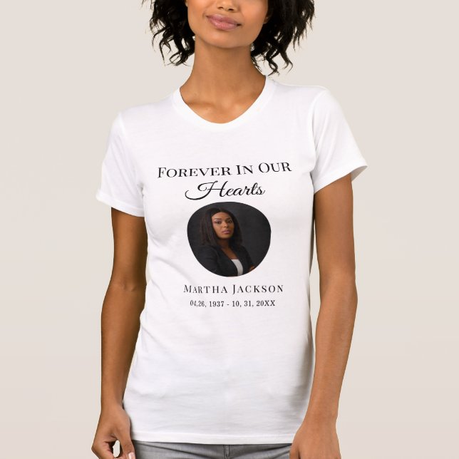In Loving Memory Modern Anpassningsbar Photo Memor T Shirt (Framsida)