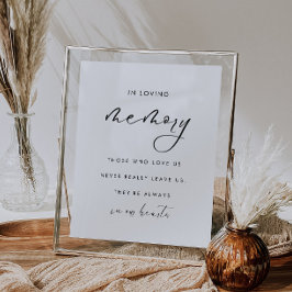 In Loving Memory Modern Bröllop Bord Sign Poster