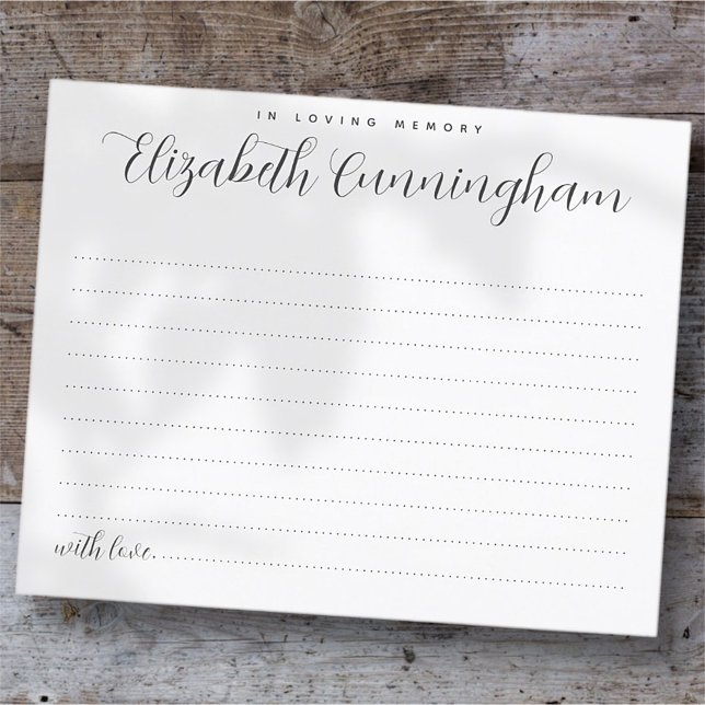 In Loving Memory Modern Elegant Attendance Card (Skapare uppladdad)
