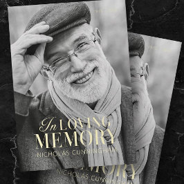 In Loving Memory Modern Elegant Photo Memorial Anteckningskort
